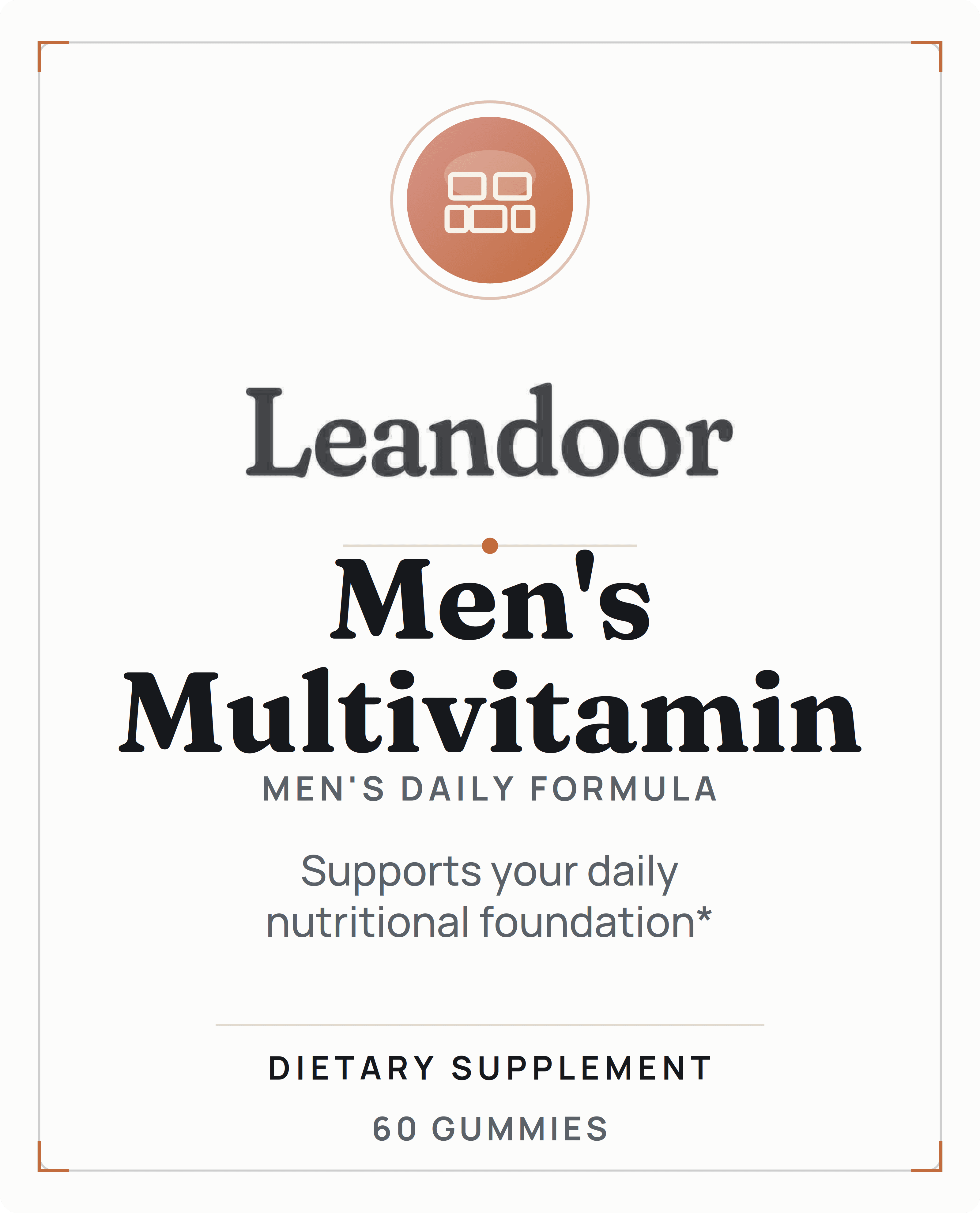 Leandoor Men's Multivitamin · 60 — front