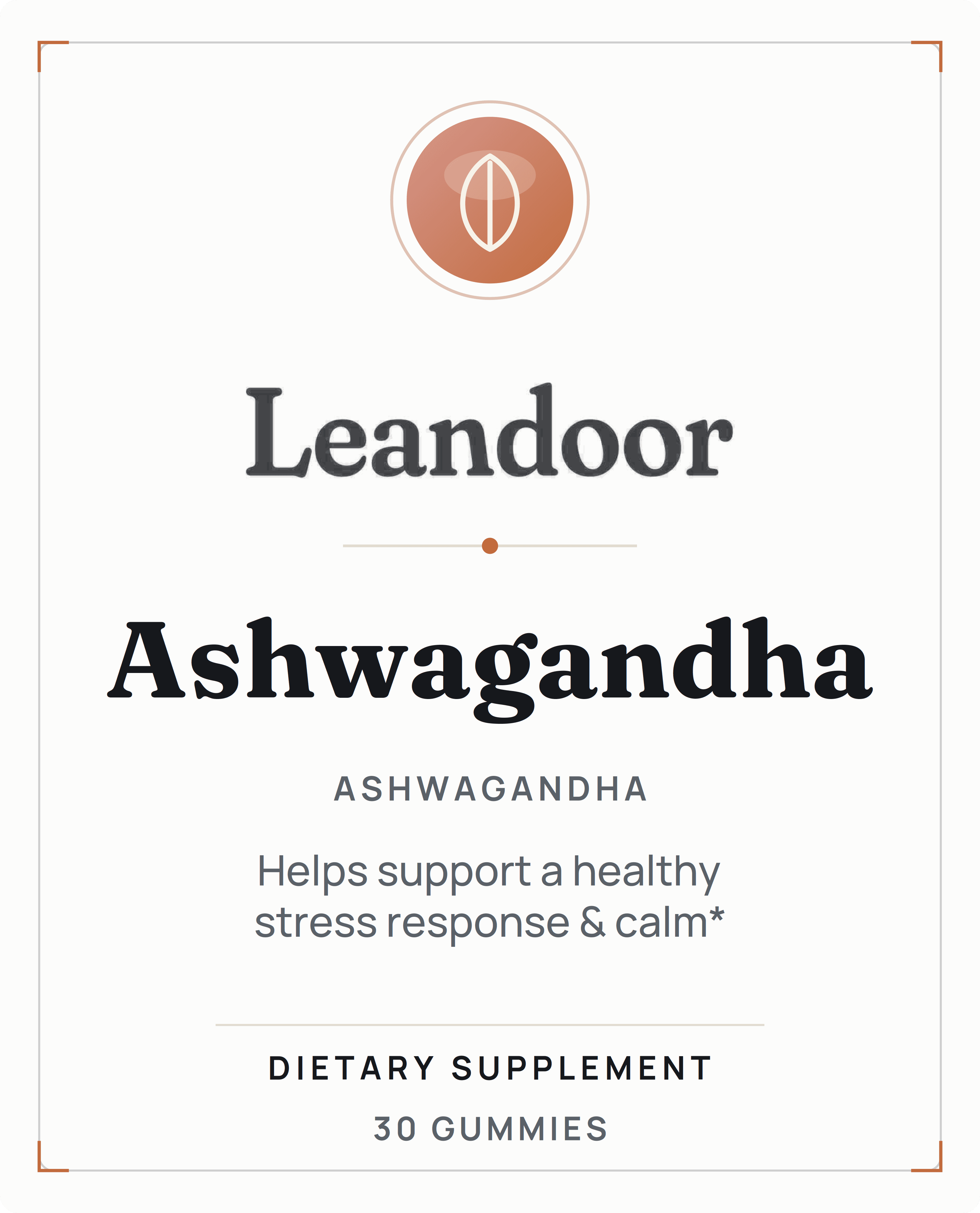 Leandoor Ashwagandha Gummies · 30 — front