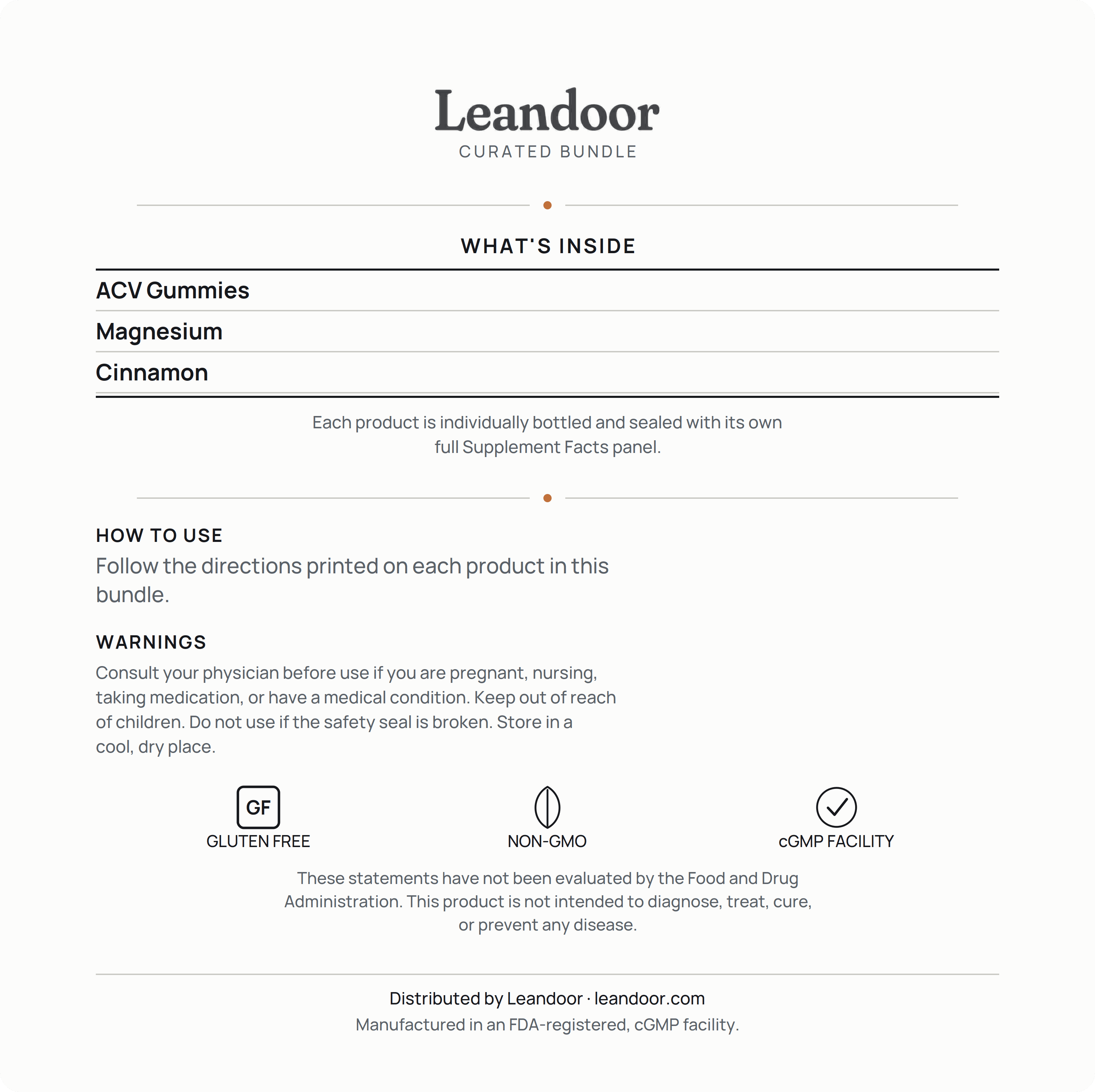 Leandoor Metabolic Daily — back label