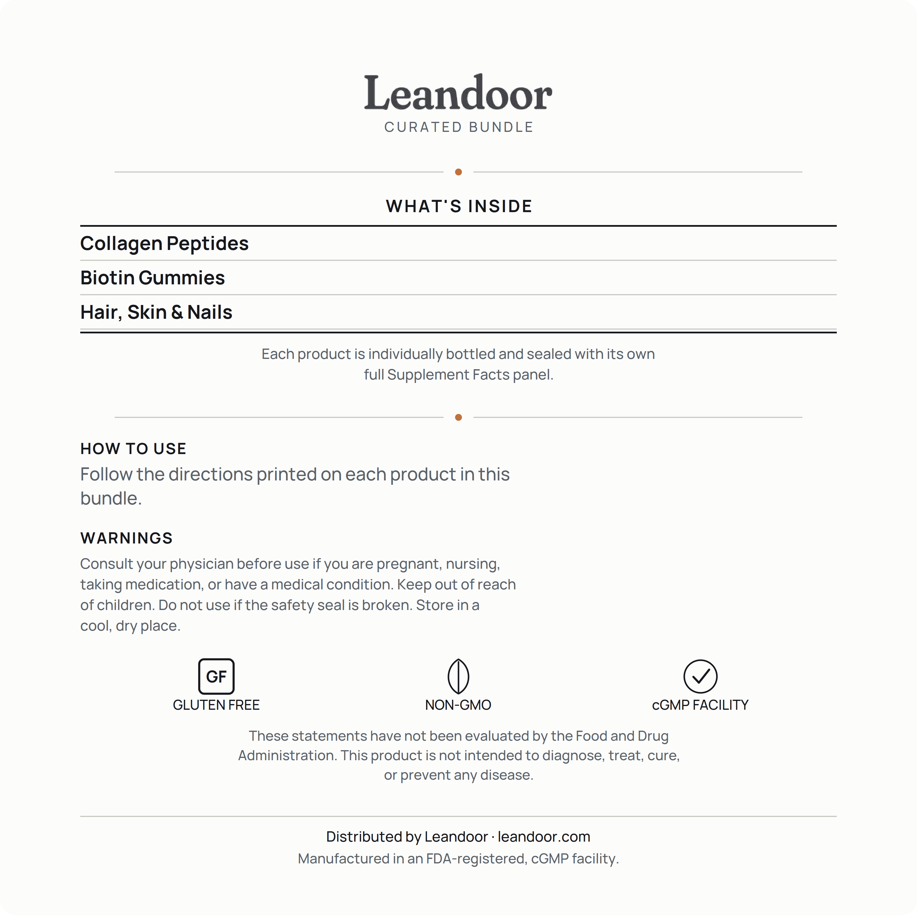 Leandoor Beauty Stack — back label