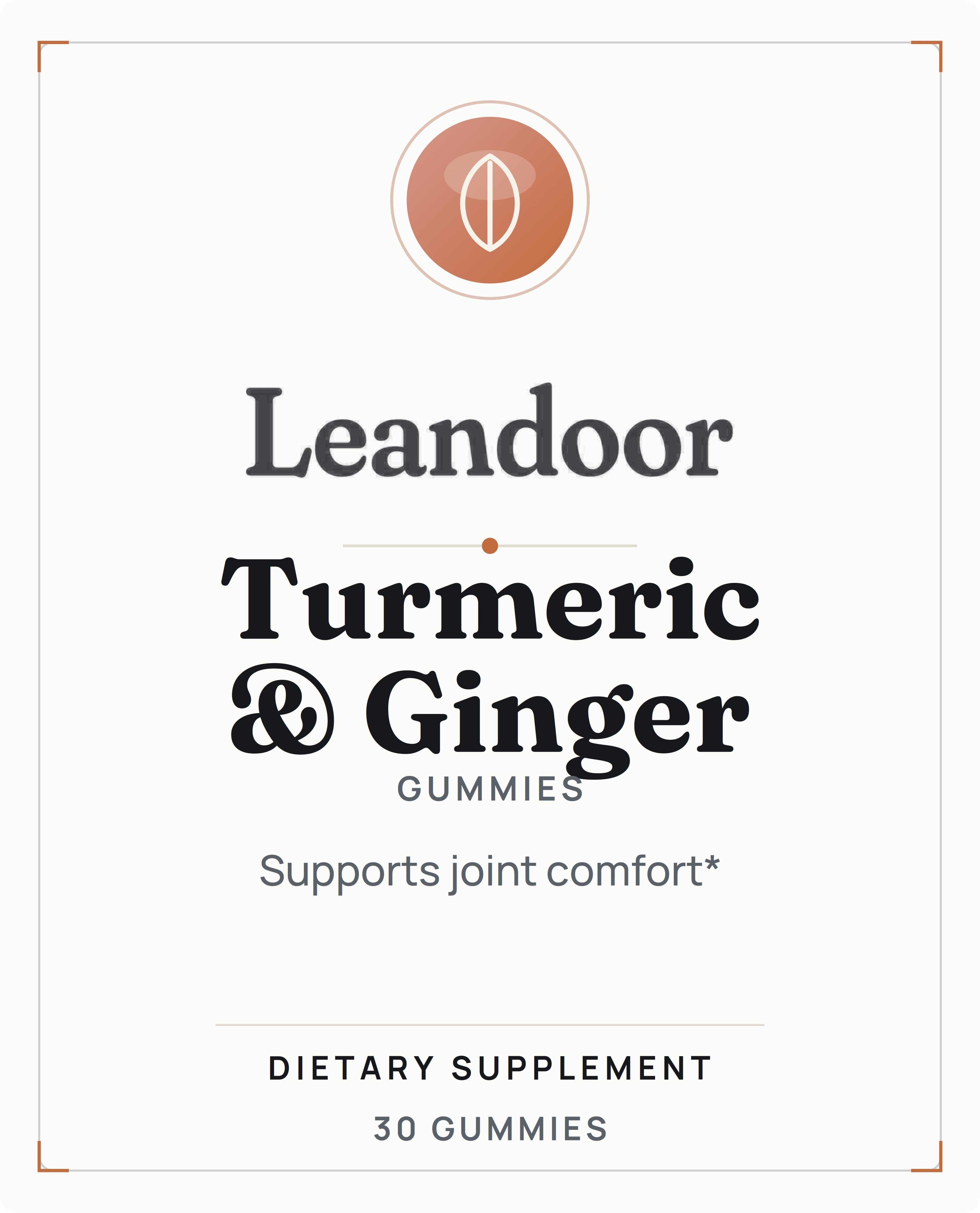 Leandoor Turmeric & Ginger Gummies · 30